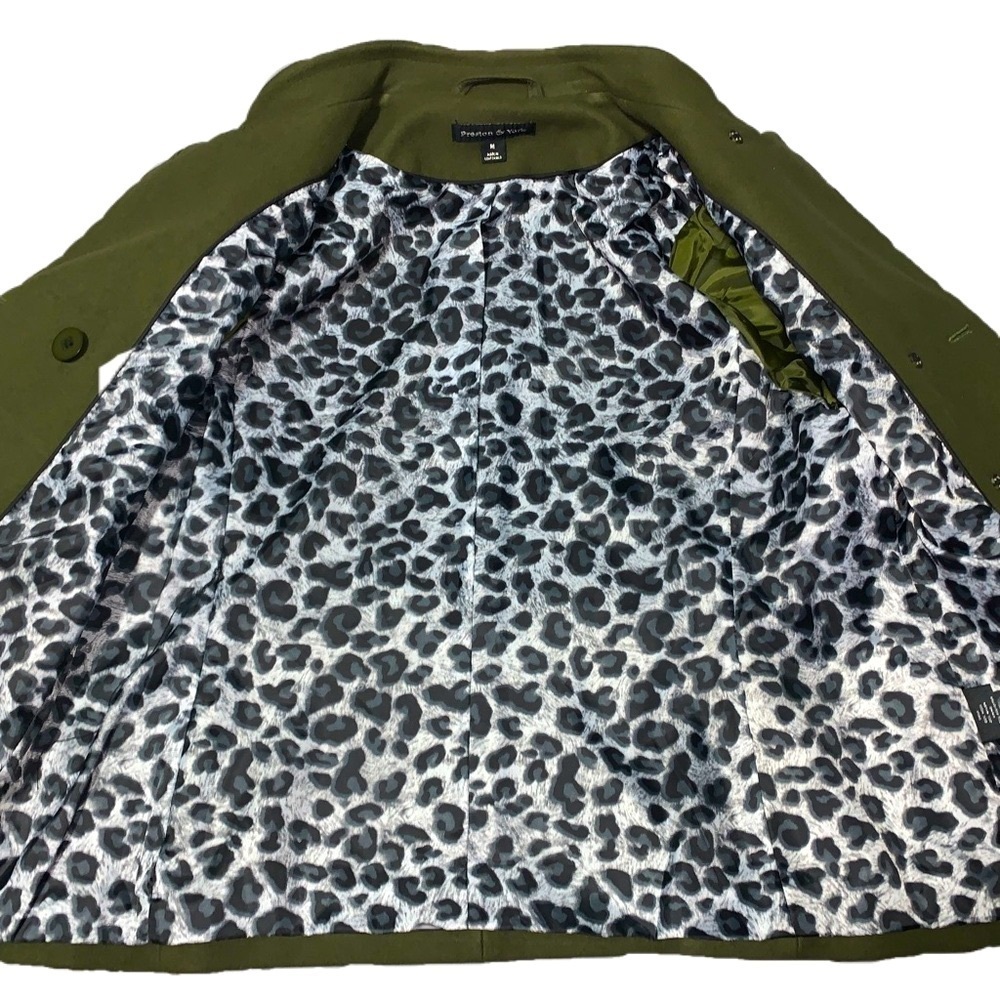 Preston & York Wool Pea Coat Olive Green Size Medium Women Beautiful EUC - Picture 7 of 9